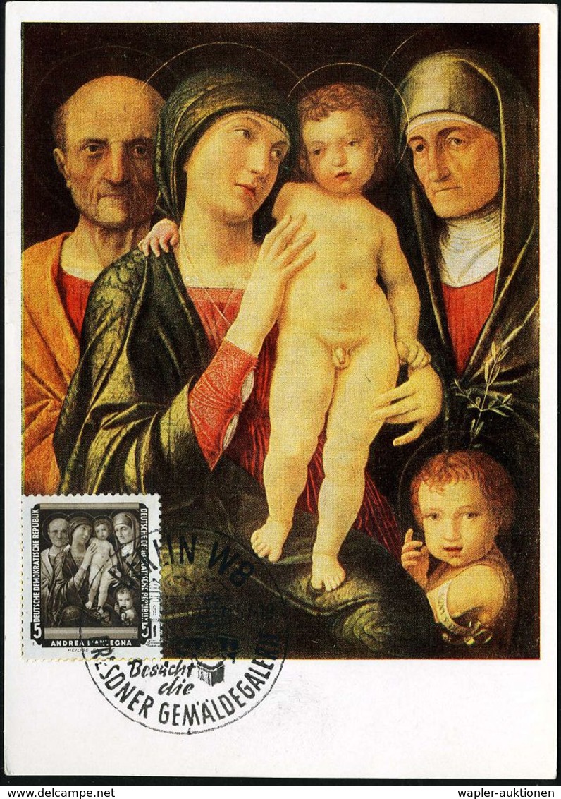 D.D.R. 1957 5 Pf. "Heilige Familie" Von Andrea Mantegna, HWSt.: BERLIN W 8/Besucht/die/DRESDNER GEMÄLDEGALERIE Auf Maxim - Otros & Sin Clasificación