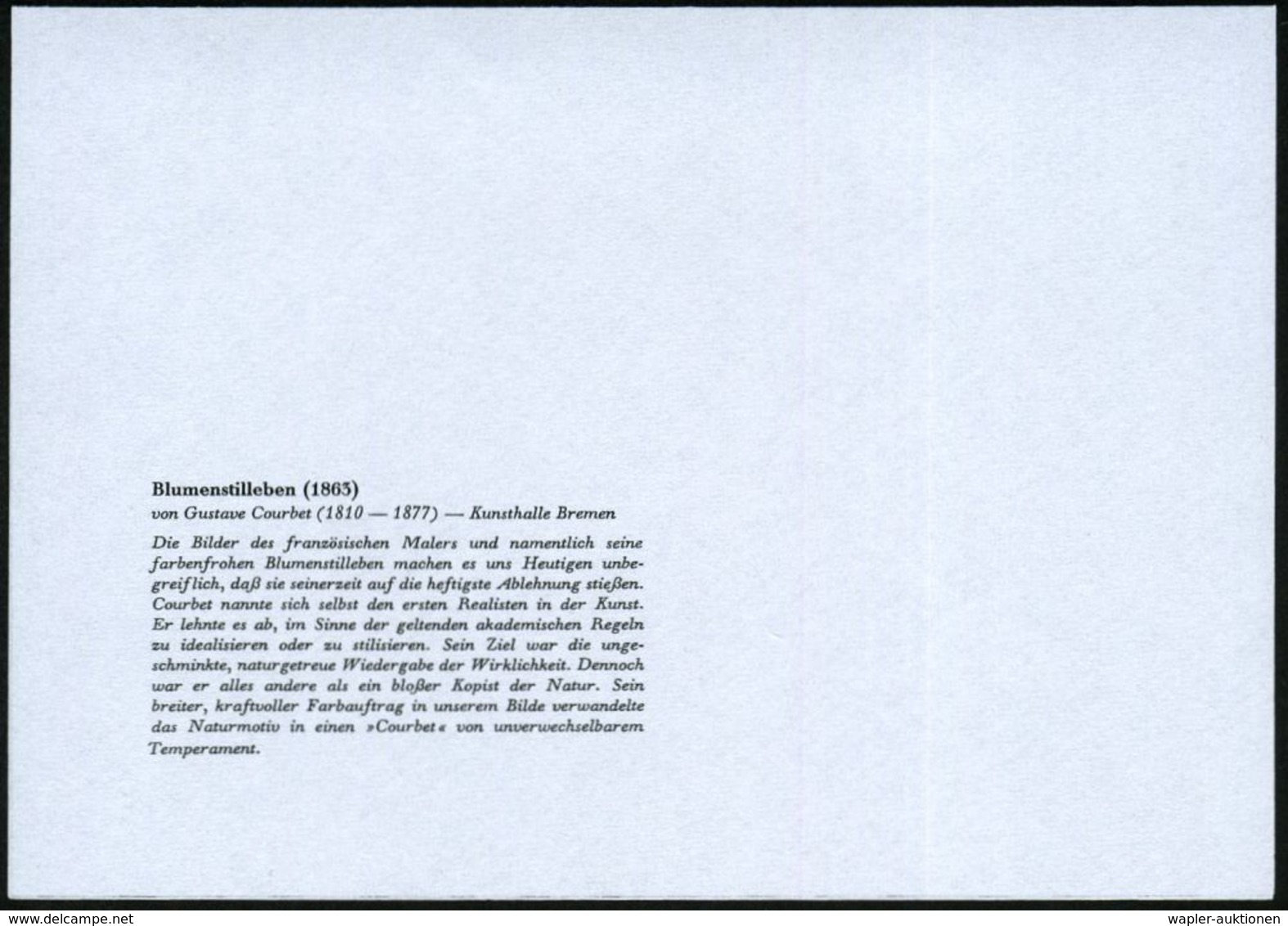 B.R.D. 1982 (März) Schmuckblatt-Telegramm: "Blumenstilleben", Gemälde Von Gustave Courbet (Kunsthalle, Bremen) Ungebr. ( - Autres & Non Classés
