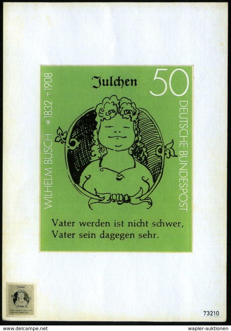 B.R.D. 1982 50 Pf. "Fromme Helene" (150. Geburtstag Wilhelm Busch) Color-Alternativ-Entwurf Von Prof. Froitzheim (17,5 X - Bandes Dessinées