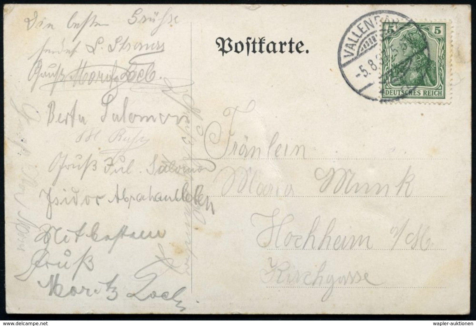 VALLENDAR/ *a* 1907 (5.8.) 1K-Gitter Auf S/w.-Ak.: Göthe, Wüstenhof B.Vallendar (hier Entstand D. "Heideröslein"-Lied) S - Ecrivains