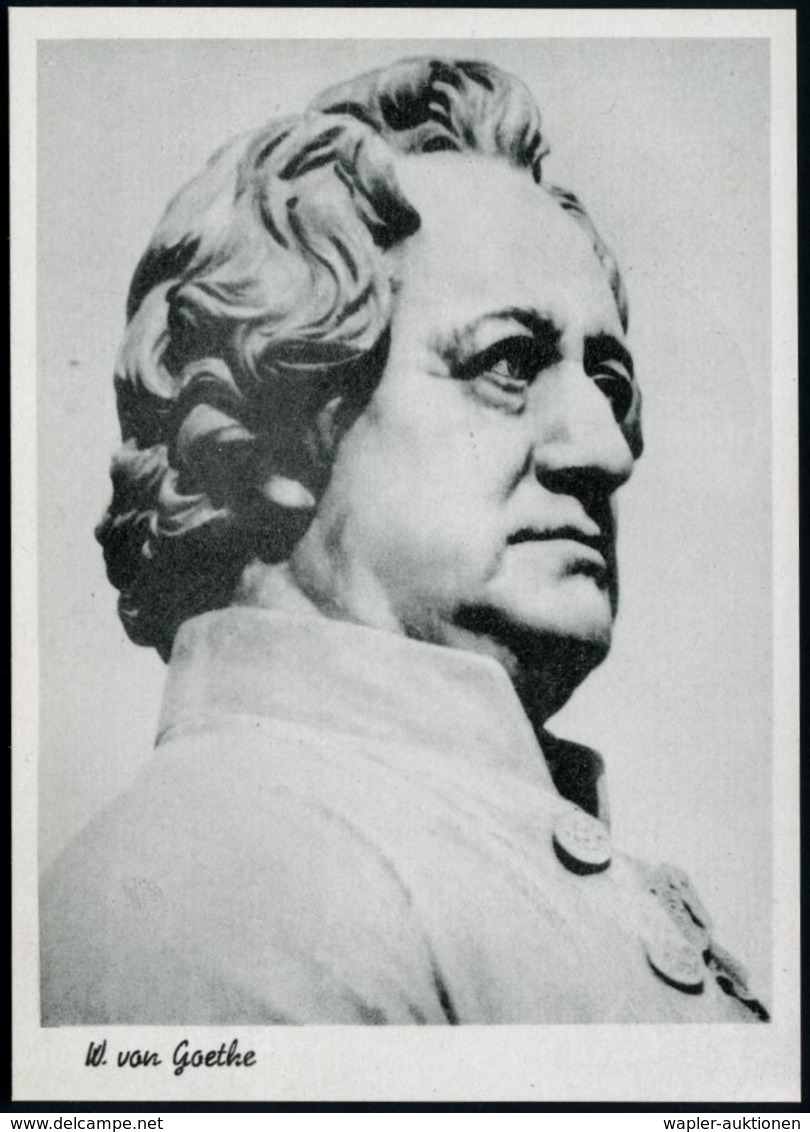 (15a) WEIMAR 1/ 1749/ Goethe.. 1949 (28.8.) SSt A. EF 12+8 Pf. Goethe Nach Tischbein (Mi.235 EF, + 50.- EUR) S/w.-Foto-A - Ecrivains