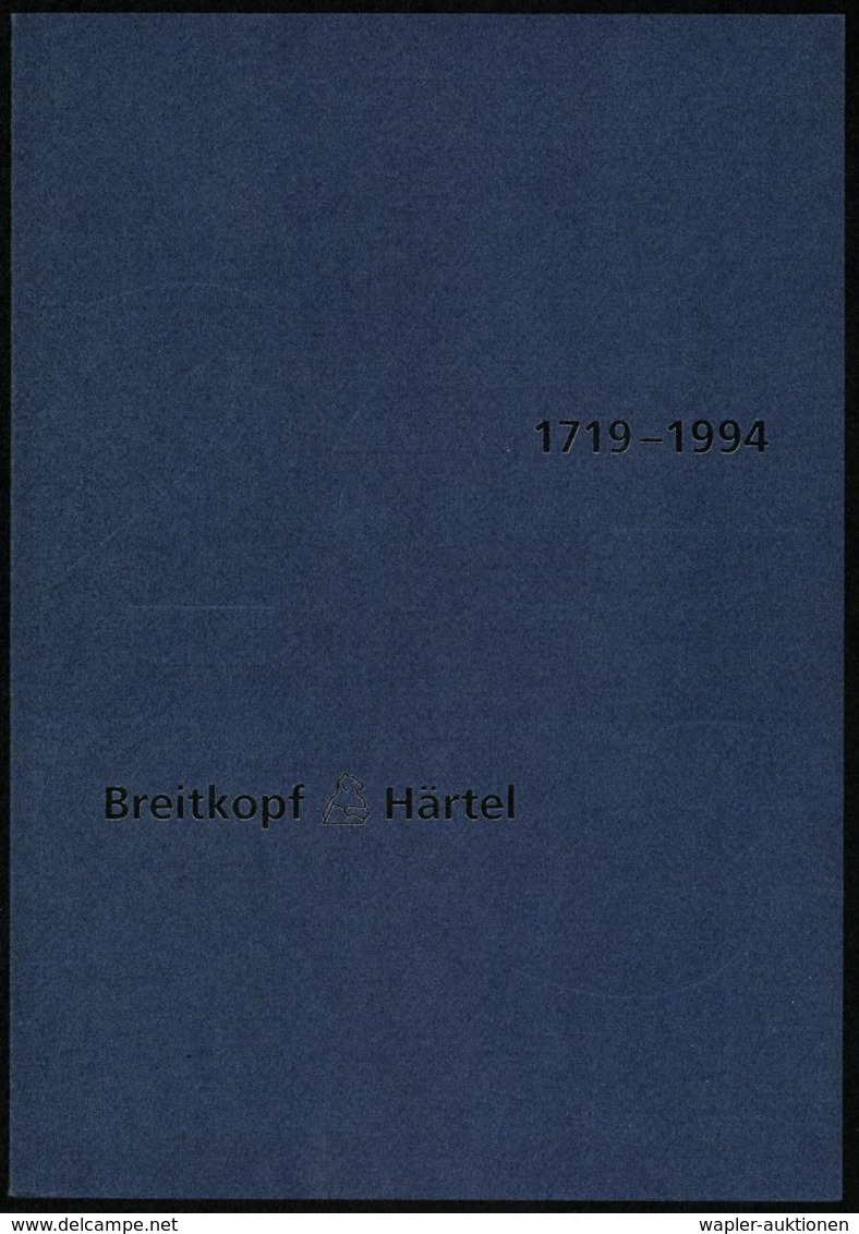 Wiesbaden 1994 Jubil.-Firmschenschrift "275 Jahre Verlag Breitkopf & Härtel" (Leipzig/Wiesbaden) Firmengeschichte Auf 52 - Musique