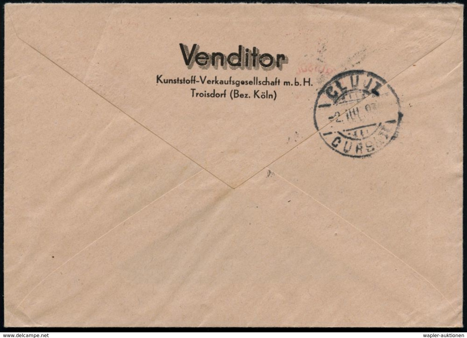 TROISDORF/ DAG 1934 (15.2.) AFS = D Ynamit-Nobel A.G. Klar Gest., Seltener, Geschwärzter Firmen-Bf.: Rhein. Westfäl. Spr - Prix Nobel