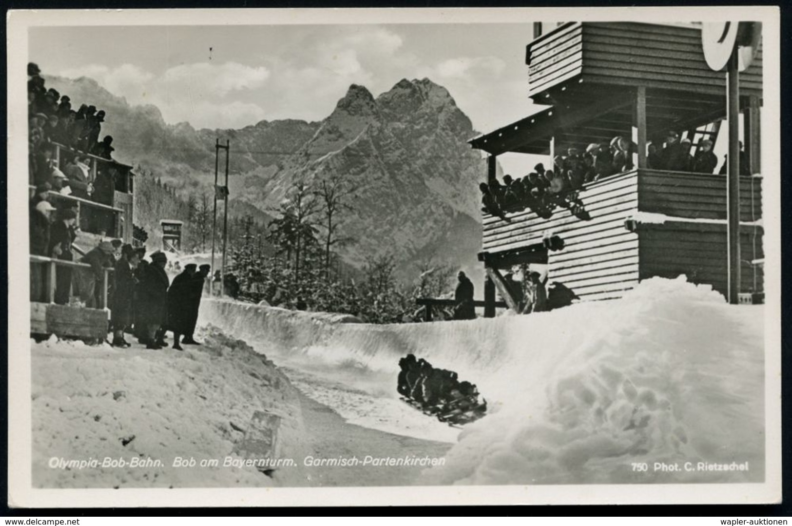 GARMISCH-PARTENKIRCHEN/ */ Olymp.Winterspiele/ 6.-16.2. 1936 (12.2.) MaWSt (Skispringer) Auf EF 6 + 4 Pf. Winterolympia  - Ete 1936: Berlin