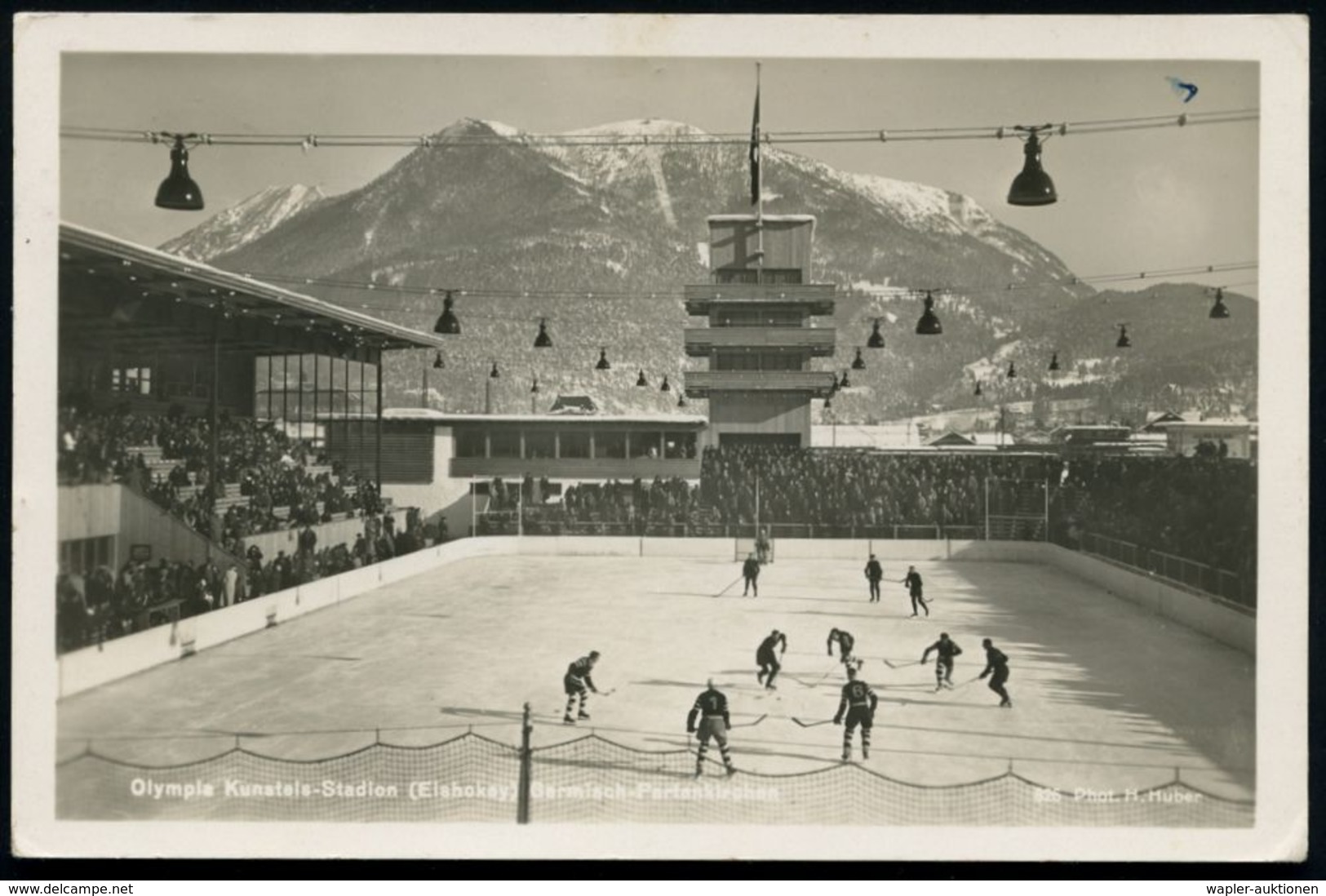 GARMISCH-PARTENKIRCHEN/ */ Olymp.Winterspiele/ 6.-16.2. 1936 (16,2,) MaWSt Vom Finaltag (Skispringer) Auf 12 + 6 Pf. Win - Estate 1936: Berlino