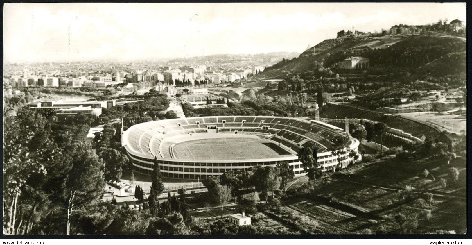 ITALIEN 1960 (1.9.) Olympiade 2x 10 L. Stadion, 15 L. U. 35 L., 3x Olympia-SSt.: ROMA/STADIO OLIMPICO (röm. Wölfin) S/w. - Ete 1960: Rome