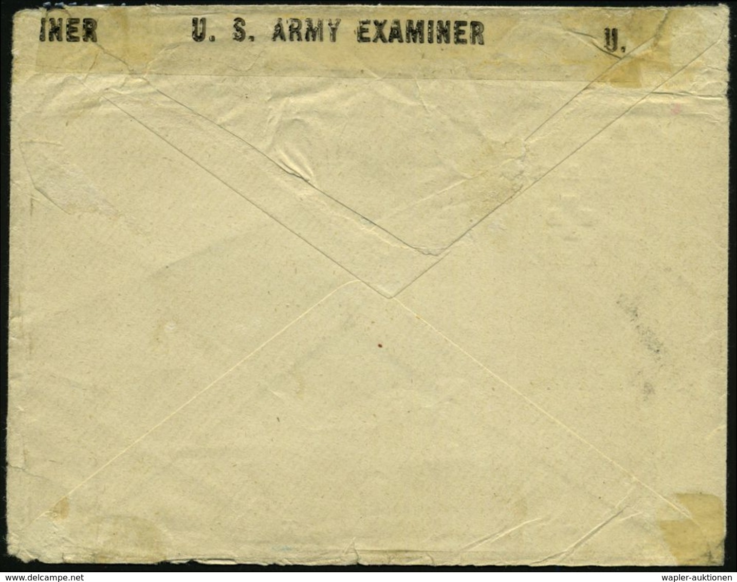 U.S.A. 1944 (5.9.) Rotkreuz-Vordr.-Bf: A.R.C. / A.E.F. (Randmängel) + US-Feldpost-1K = Base Hospital 101, Amex Forces, F - Croix-Rouge