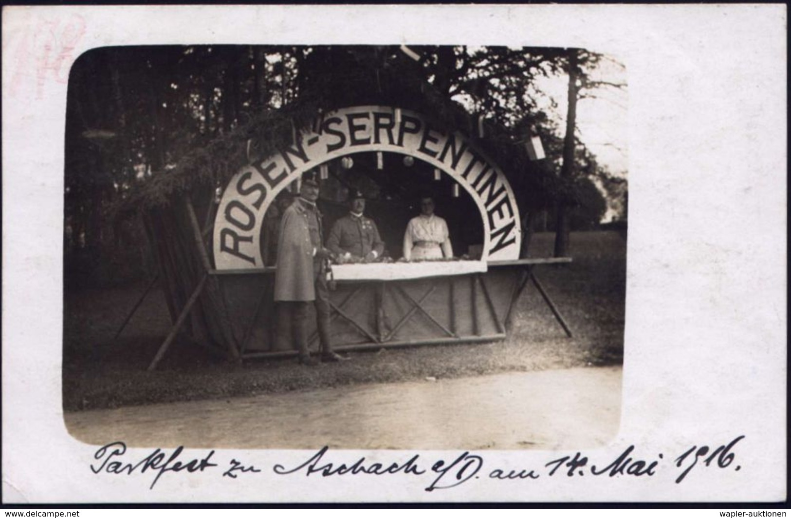 ÖSTERREICH 1916 (5.7.) 2K: ASCHAU 3 A D MOLDAU/a/ KRIEGSGEFANGENENLAGER, EF 5 H. KFJ-Jubil. Klar Auf S/w.-Foto-Ak.: Park - Croix-Rouge
