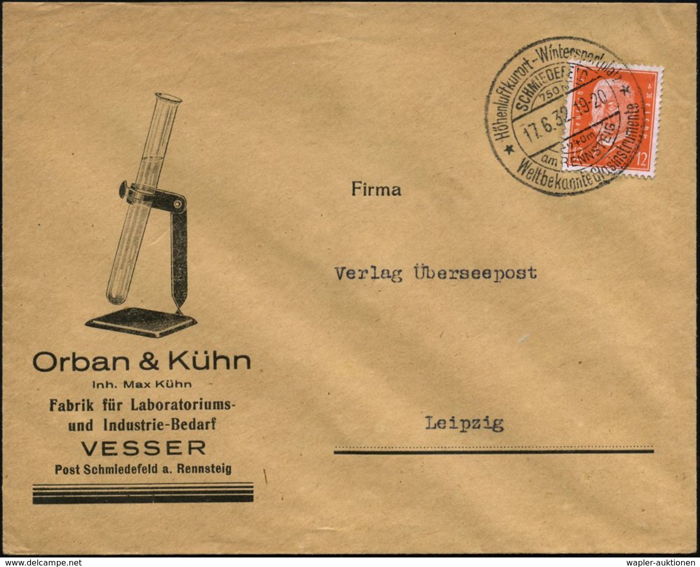 SCHMIEDEFELD/ Am RENNSTEIG/ ..Wintersportplatz/ Weltbekannte Glasinstrumente 1932 (17.6.) HWSt Klar Auf Reklame-Bf.: Orb - Médecine