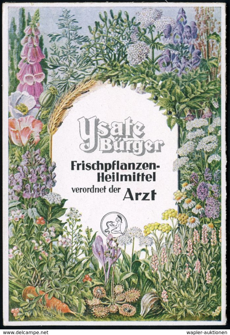 WERNIGERODE/ Ysatfabrik 1936 (6.1.) AFS Auf Reklame-Klappkarte: YSATE BÜRGER, Recvalysatum Bürger + Antwortkarte (anhäng - Farmacia