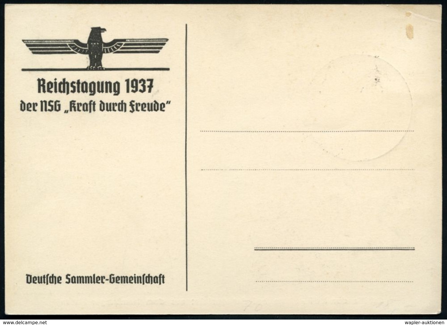 HAMBURG 36/ Reichstagung "Kraft Durch Freude" 1938 (12.6.) SSt = KdF-Schiff Typ Gustloff Rs. Auf Passender S/w.-Sonderka - Marittimi