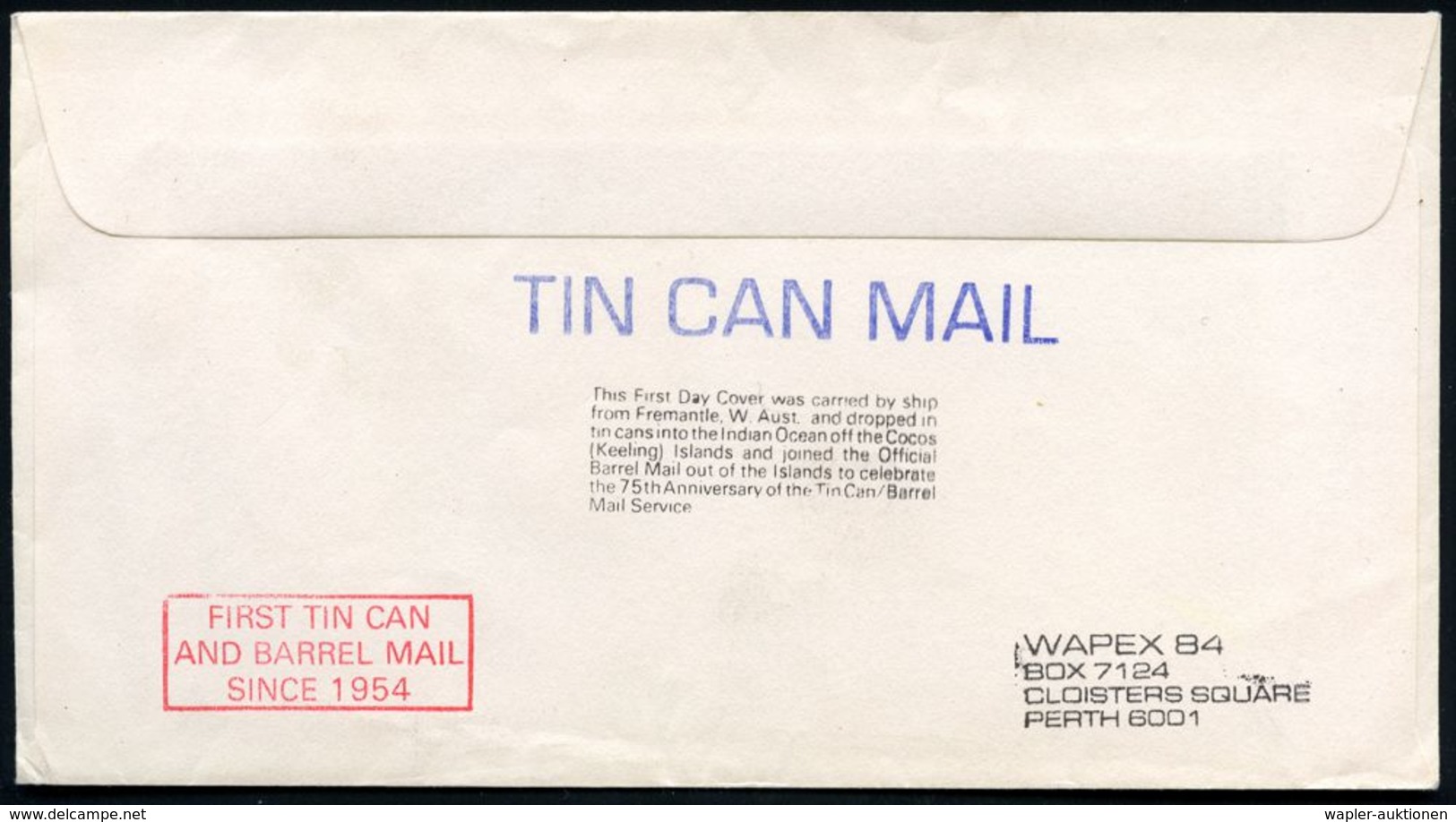 KOKOS-INSELN 1984 (20.4.) Faßpost (Tin Can Mail) Kompl. Satz + ET-SSt. + Div. HdN: TIN CAN MAIL.. U. BARREL MAIL (Post-T - Marittimi