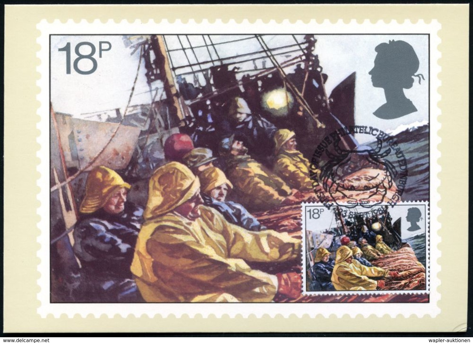 GROSSBRITANNIEN 1981 (23.9.) "Jahr Des Fischers", Kompl. Satz = Hochsee-Fischerei Je ET-SSt , 4 ET-Maximumkarten (Mi.891 - Maritime