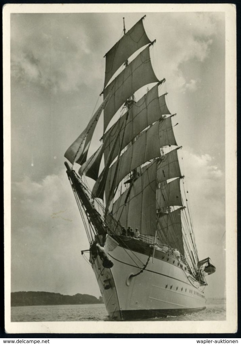DEUTSCHES REICH 1937 (ca.) S/w.-Foto-Ak.: Segelschulschiff "Gorch Fock" , Indienststellung 1933, 1945 Versenkt, 1947 Geh - Marítimo