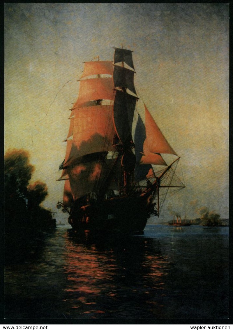 B.R.D. 1989 Schmuckblatt-Telegramm: Schulschiff "Niobe" (1897) Gemälde Von Hans Bordt , Ungebr., Innen Roter 1L Der Vers - Maritime