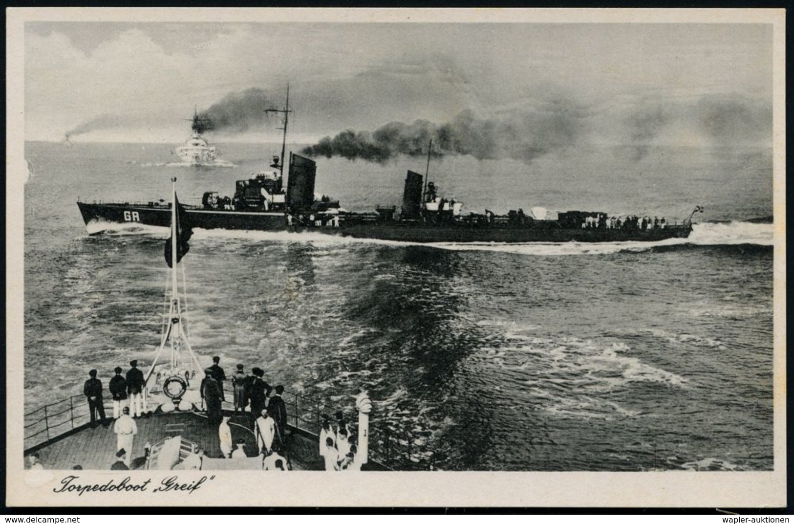 DEUTSCHES REICH 1939 (ca.) S/w.-Foto-Ak.: Torpedoboot "Greif" , Ungebr. (Verlag E.P.Hart, Wilhelmshaven) - - Maritime