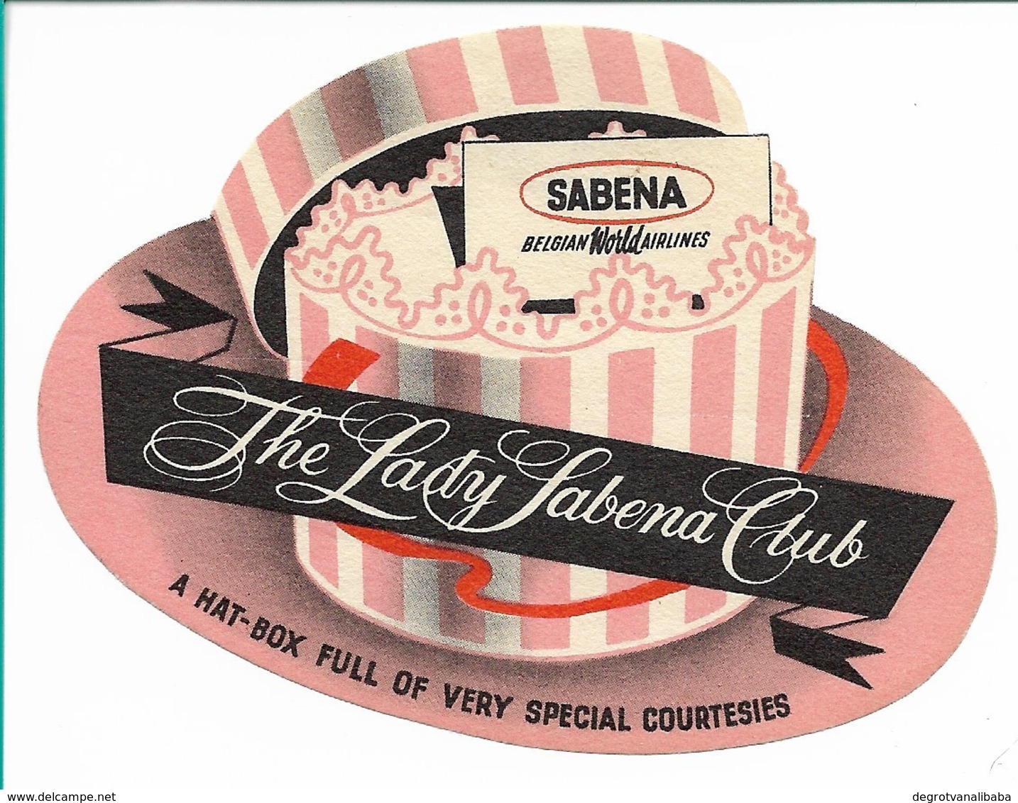 SABENA - Bagage Etiket: The Lady Sabena Club - Baggage Etiketten