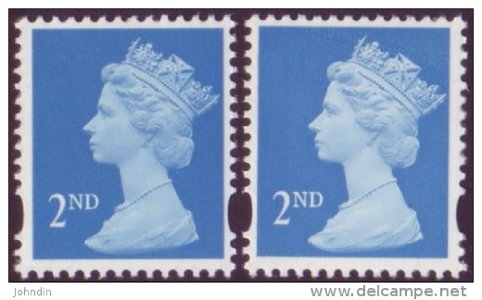 1998 2 X GB 2nd Class NVI  Machins - 1 Each With Phosphor Band At Left And Right - Perf 14 - SG 1665 & 1665Ec UM / MNH - Machins