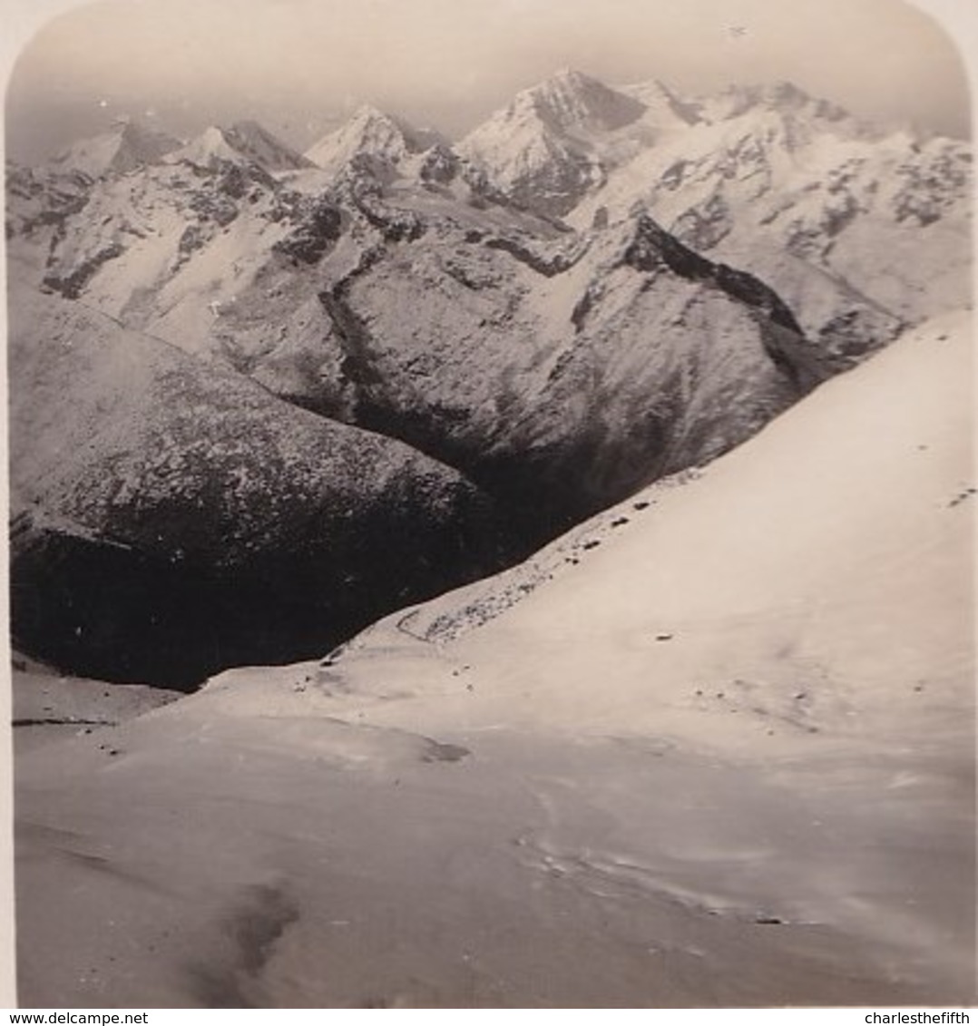 RARE ! 2 X CARTE STEREOSCOPIQUE OESTLICHER CENTRAL HIMALAYA - PANORAMA - SIKHIM - EDIT. STEGLITZ BERLIN 1906 - Photos Stéréoscopiques