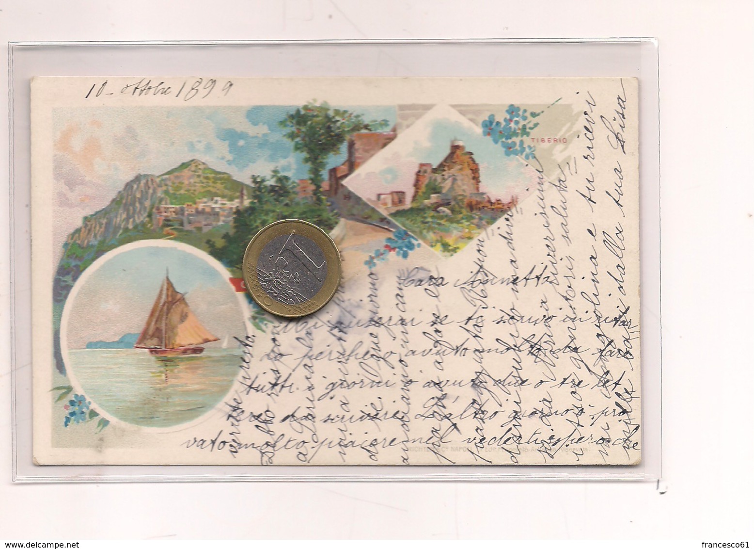 2685) Campania CAPRI NAPOLI Gruss LITHO 1899 Viaggiata IN BUSTA - Saluti Da.../ Gruss Aus...