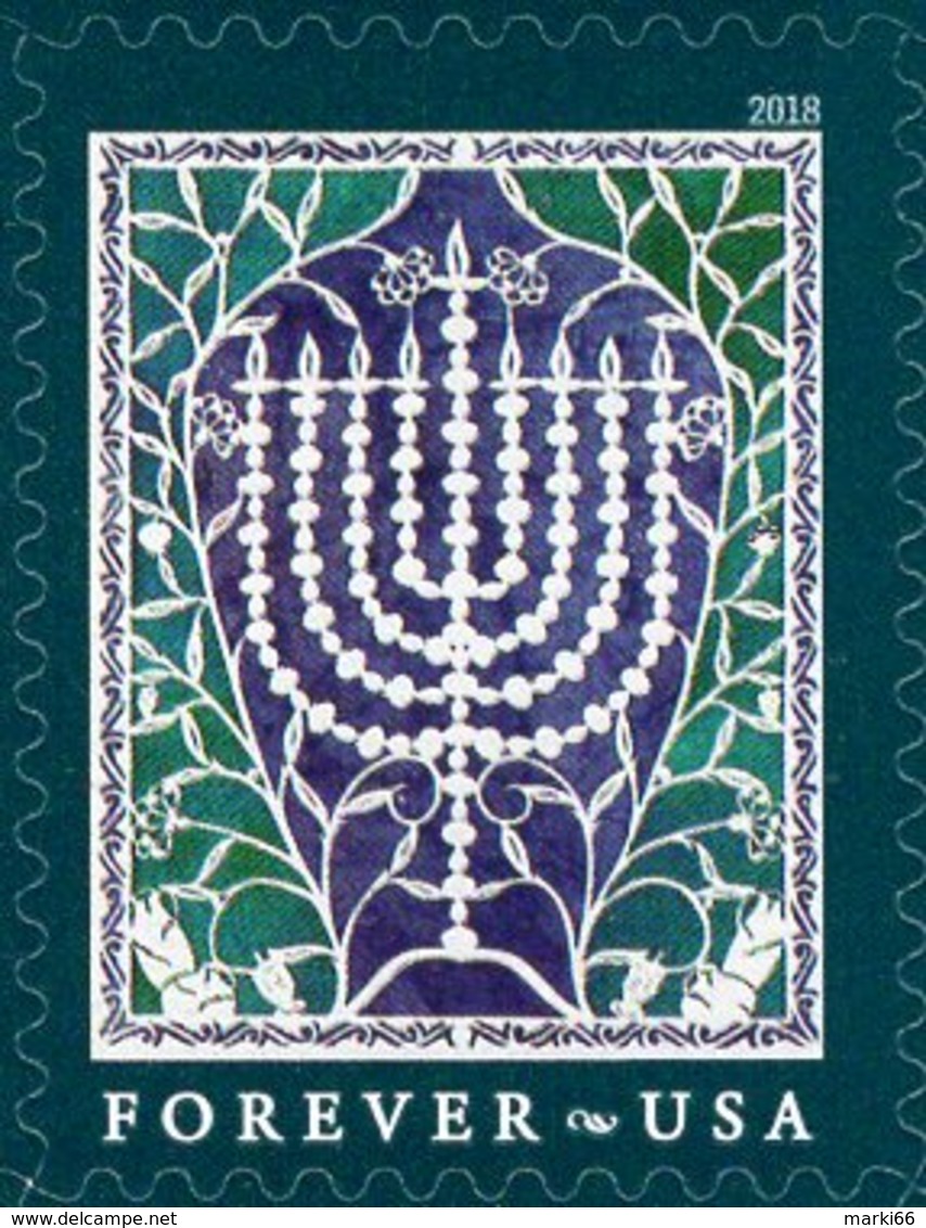 USA - 2018 - Greetings - Happy Hanukkah - Mint Self-adhesive Stamp - Ungebraucht