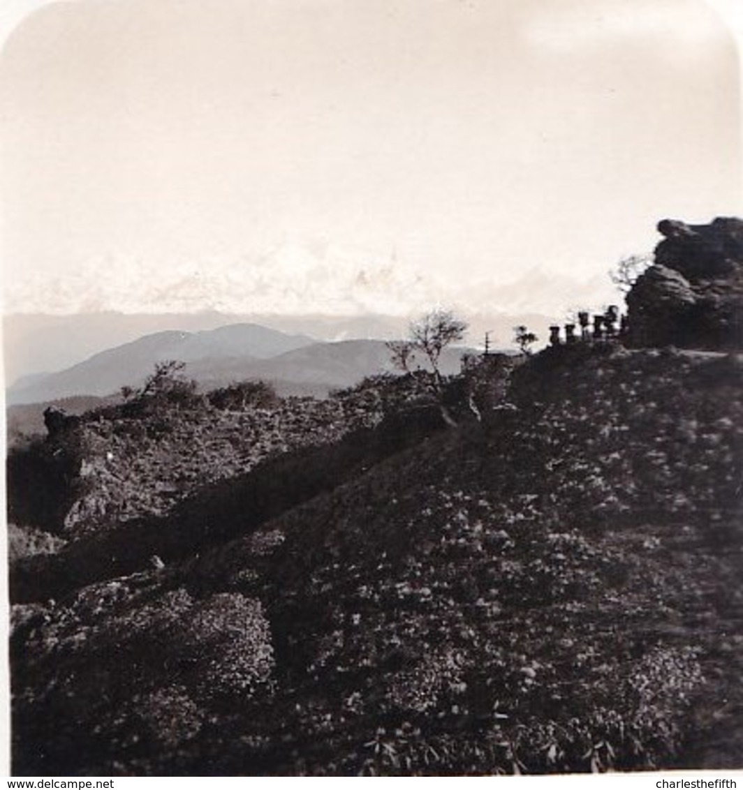 RARE  CARTE STEREOSCOPIQUE OESTLICHER CENTRAL HIMALAYA - SIKHIM Mountaineering - Sherpa Carriers - STEGLITZ BERLIN 1906 - Stereo-Photographie