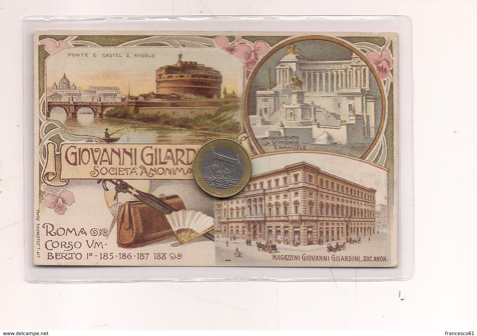 2693) Lazio ROMA Pubblicitaria Gruss LITHO Non Viaggiata Fine '800 - Saluti Da.../ Gruss Aus...