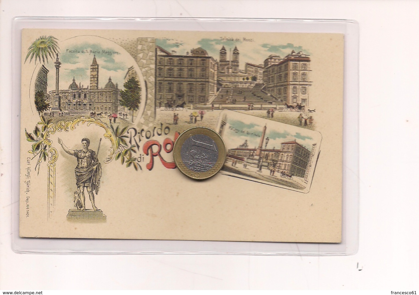 2695) Lazio ROMA Gruss LITHO Non Viaggiata Fine '800 - Saluti Da.../ Gruss Aus...