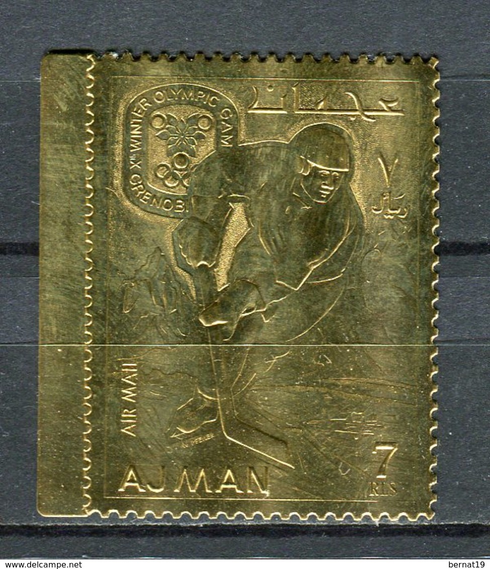 Ajman 1968. Mi 224 Grenoble ** MNH Oro . - Ajman