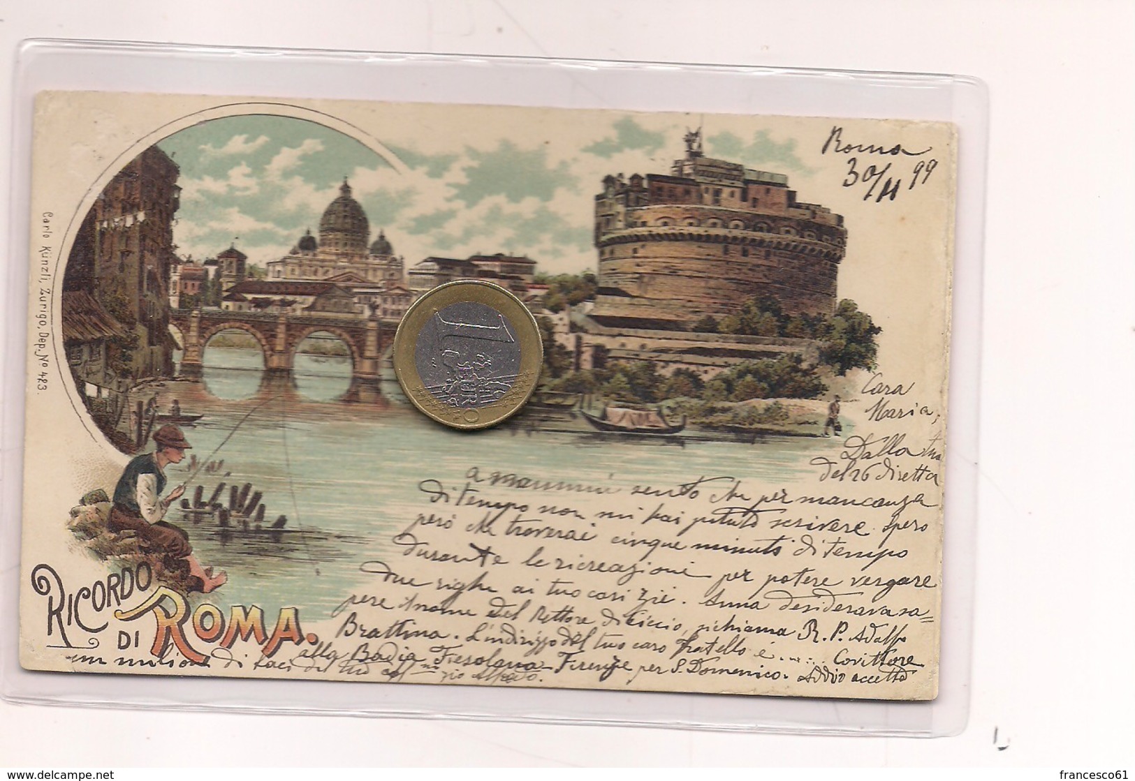 2698) Lazio ROMA Gruss LITHO 1899 Viaggiata - Saluti Da.../ Gruss Aus...