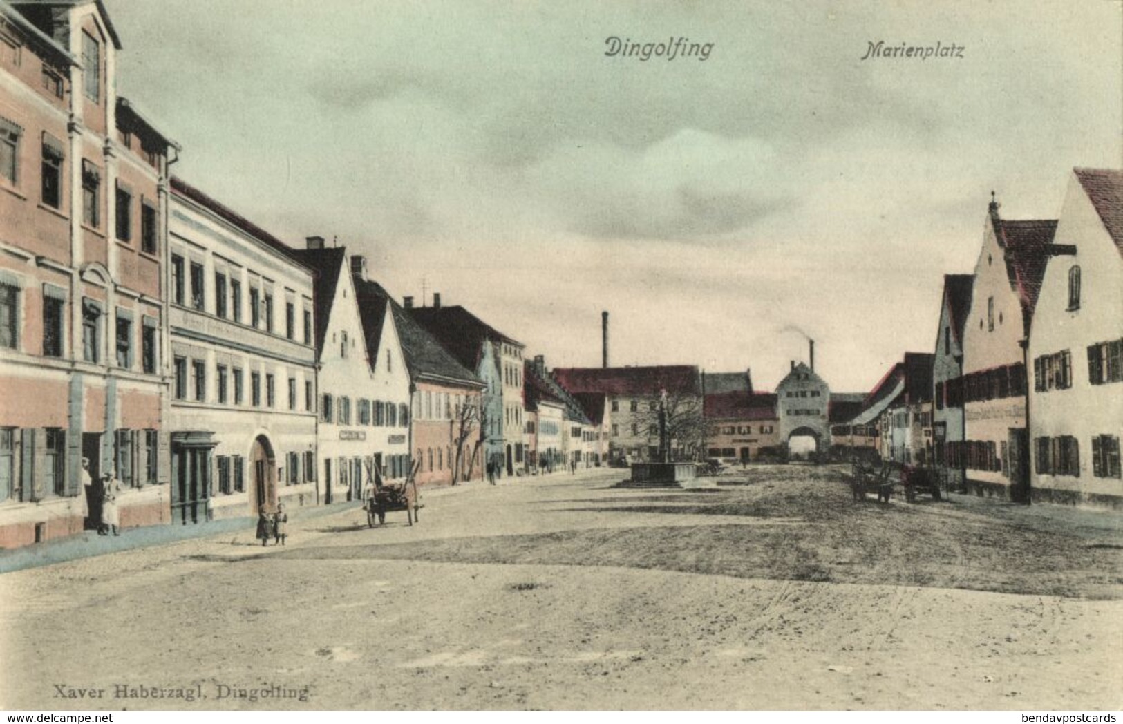 DINGOLFING, Marienplatz (1910s) Xaver Haberzagl AK - Dingolfing