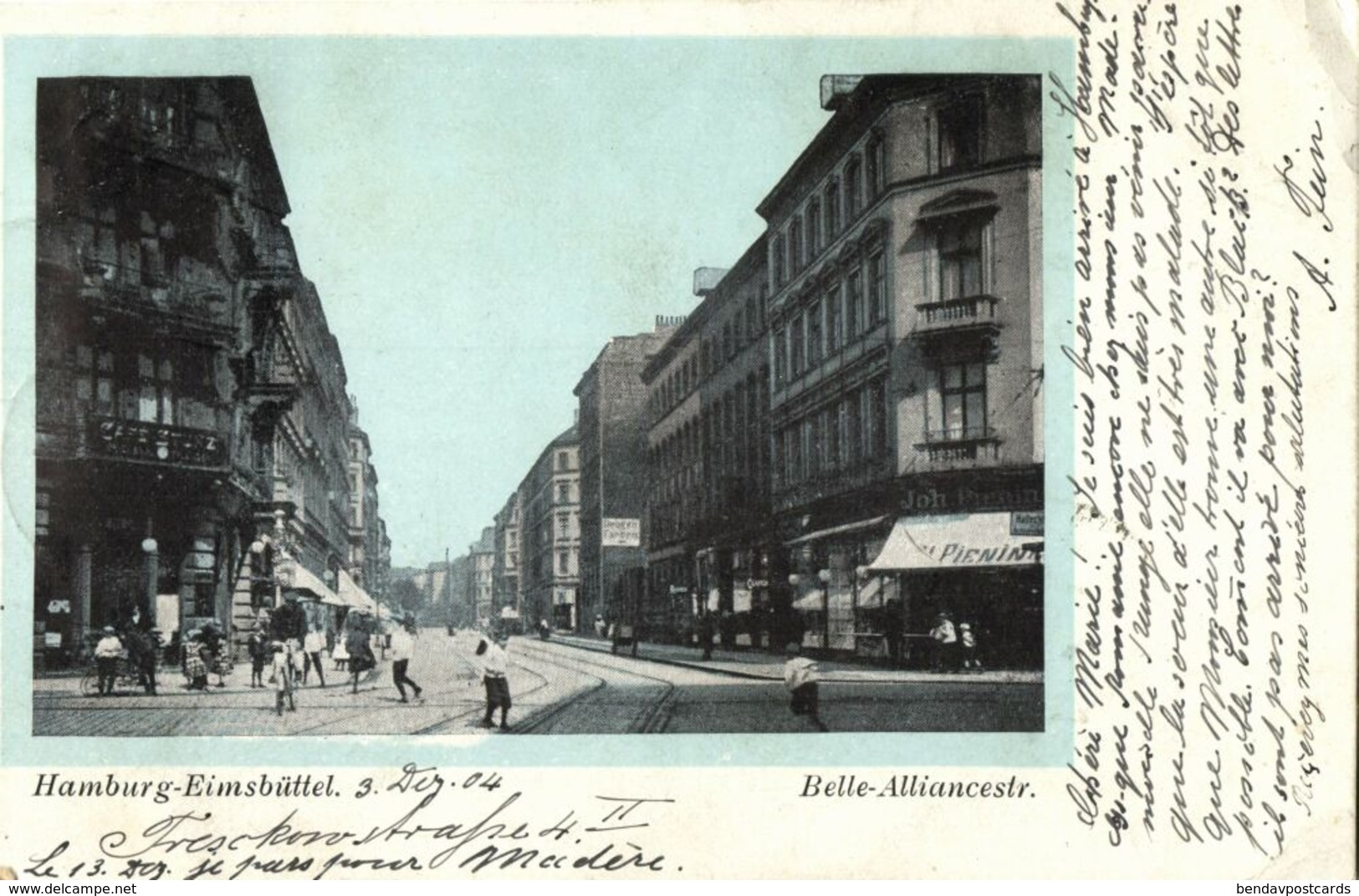 HAMBURG-EIMSBÜTTEL, Belle-Alliancestrasse (1904) AK - Eimsbuettel