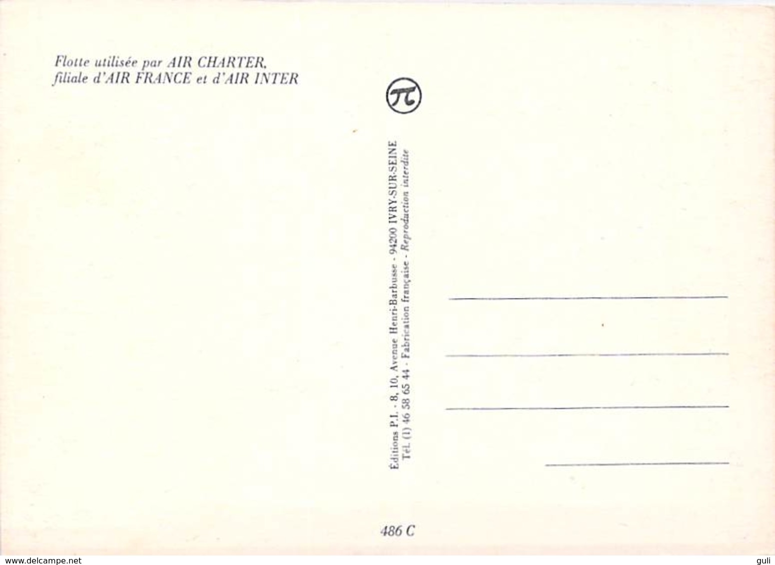 AVIATION Avion Avions AIR CHARTER AIR FRANCE Lot De 2 Cartes (2) BOEING 727 - 228 - Voir Scan R/V Des 2 Cartes*PRIX FIXE - 1946-....: Modern Era