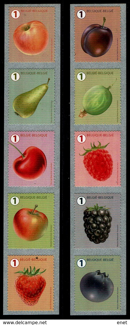 Belgie Belgien 2018 - Obst Früchte - Fruit - Apfel, Birne, Erdbeere, Pflaume - Ungebraucht