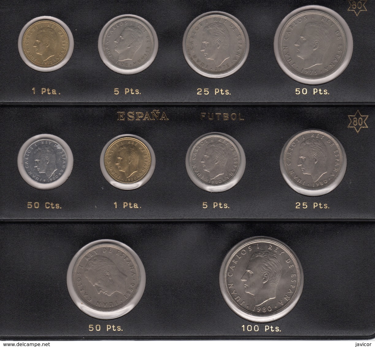 1975 Juan Carlos Y 1980 10 Monedas De La Foto SC - Colecciones