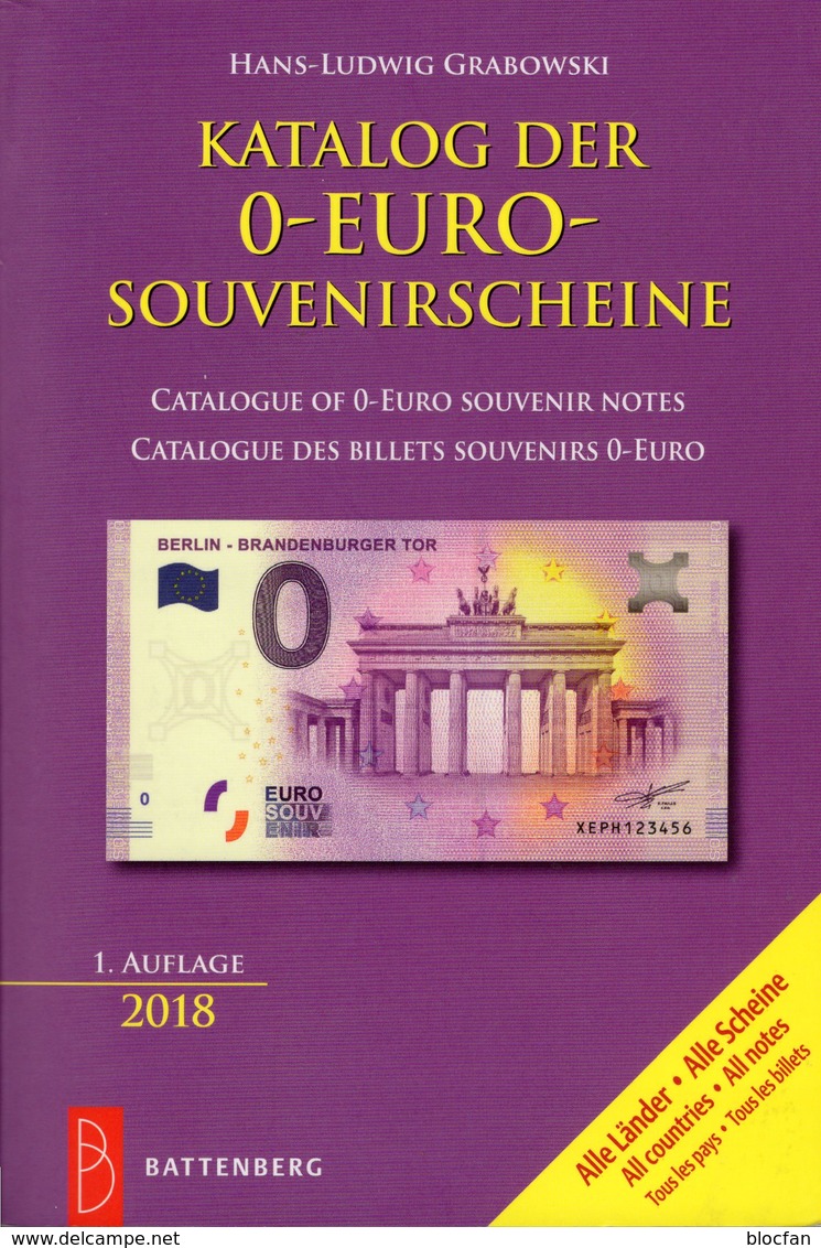 Grabowski Katalog 0-EURO-Souvenirscheine 2018 New 20€ Für Papiergeld Erstauflage Souvenirnoten Deutsch/französisch - Autres & Non Classés