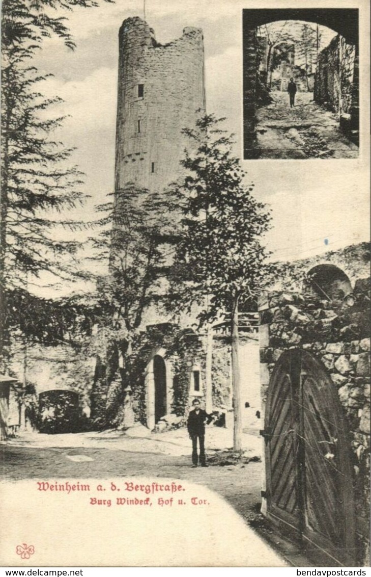 WEINHEIM A.d. Bergstrasse, Burg Windeck, Hof Und Tor (1899) AK - Weinheim