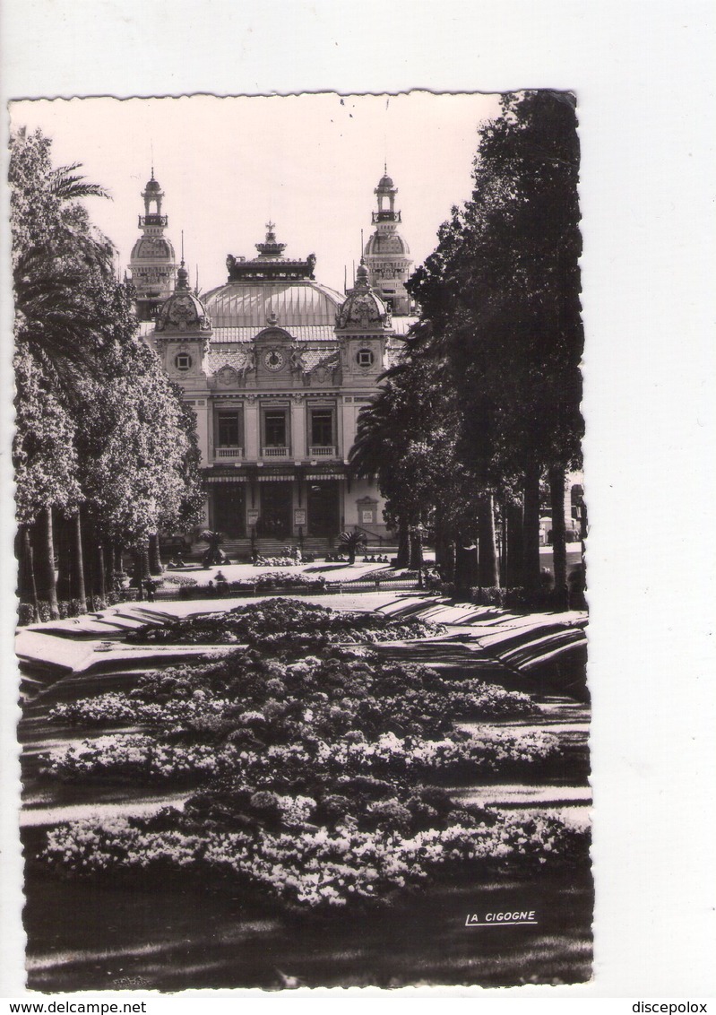 U3521 Postcard 1955 MONTECARLO, LES JARDINS ET LE CASINO + NICE STAMP _ ED LA CICOGNE - Monte-Carlo