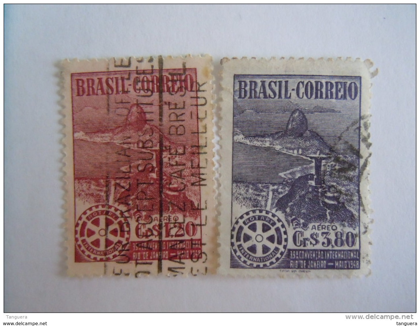 Brazilie Bresil Brasilien Brasil 1948 Rotary  Christ Du Corcovado Yv PA 52-53 O - Poste Aérienne