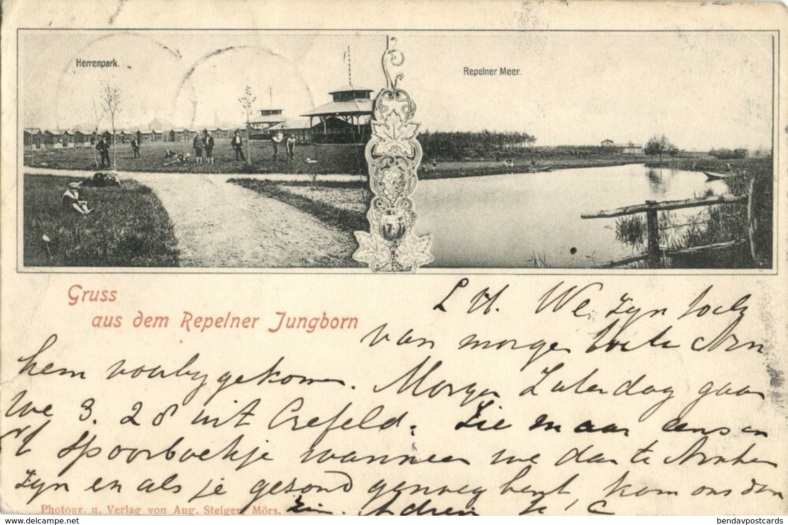 REPELEN, Herrenpark, Repelner Meer, Jungborn (1901) AK - Moers