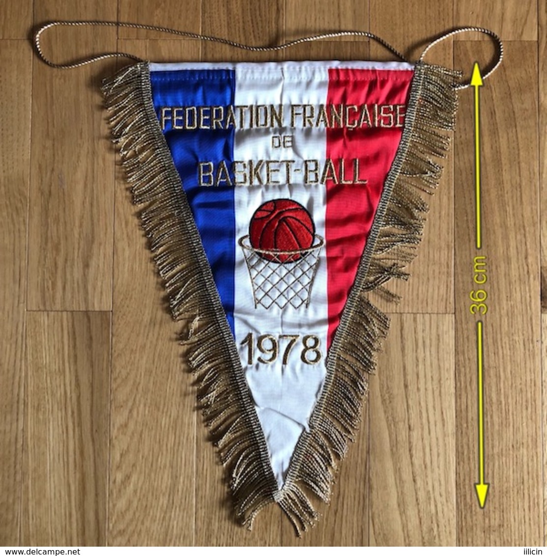 Flag (Pennant / Banderín) ZA000473 - Basketball 1978 France Federation / Association / Union - Uniformes, Recordatorios & Misc