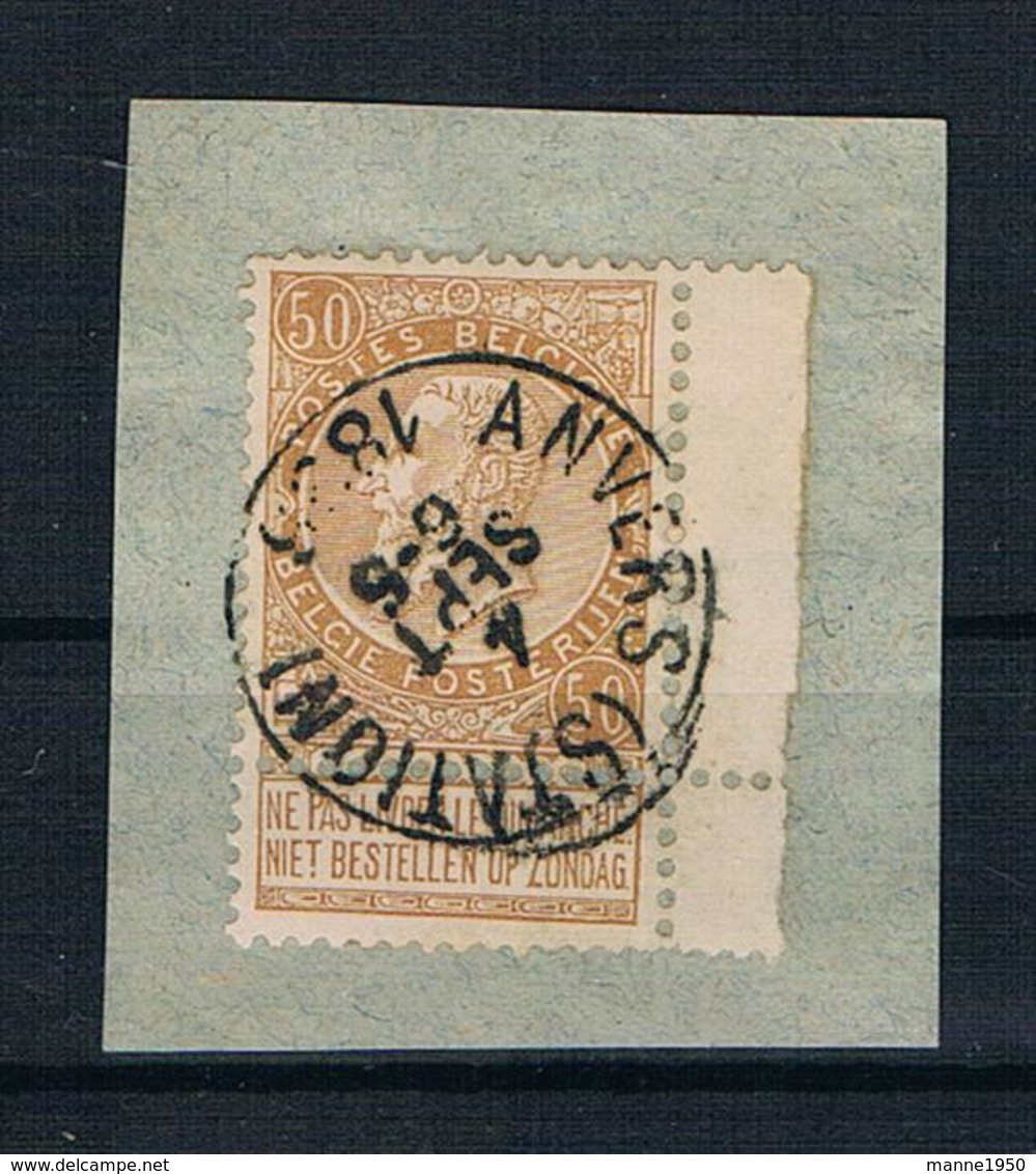 Belgien 1893 Mi.Nr. 57 Auf Papier - 1893-1900 Schmaler Bart