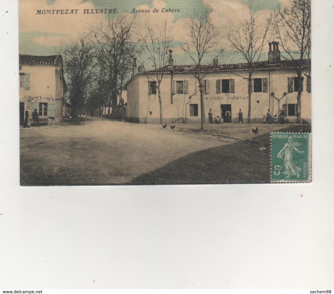 CPA..MONTPEZAT.AVENUE DE CAHORS.GENDARMERIE NATIONAL.ONT DIRAIT LA FERME POULES ENFANTS - Autres & Non Classés