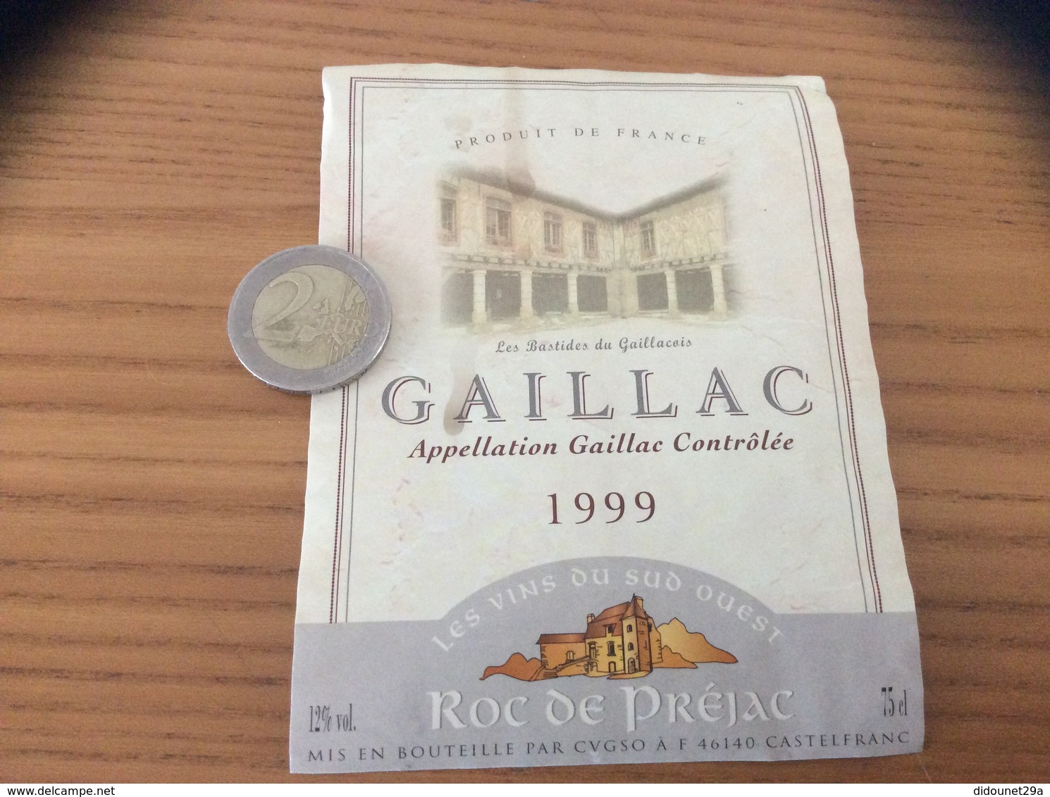 Etiquette De Vin 1999 «GAILLAC - Les Bastides Du Gallacois - ROC DE PRÉJAC CASTELFRANC (46)» - Gaillac