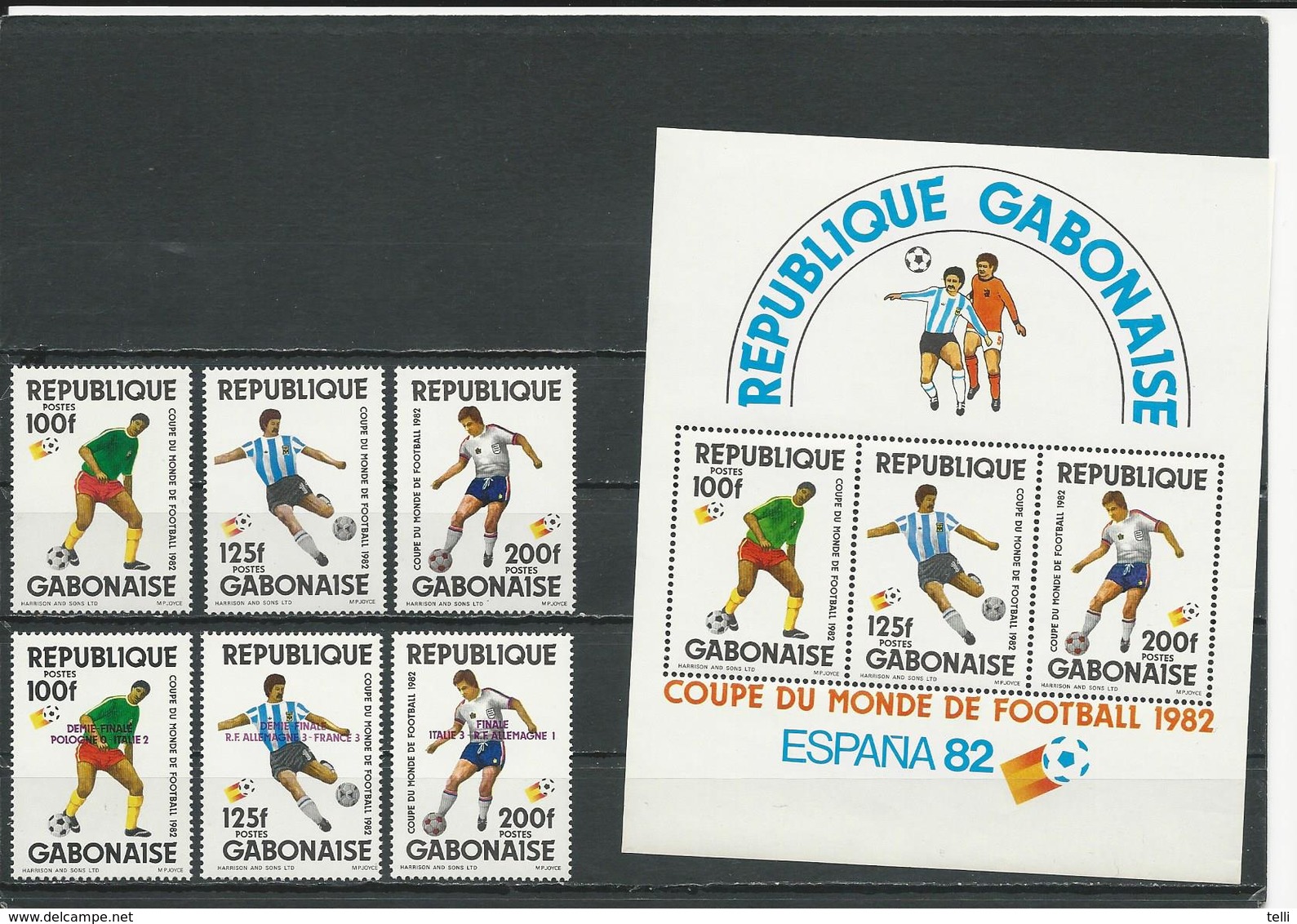 GABON  Scott 511-513, 516-516, 513a Yvert 497-499, 504-506, BF42 ** (6+bloc) Cote 13,50  $ 1982 - Gabon (1960-...)