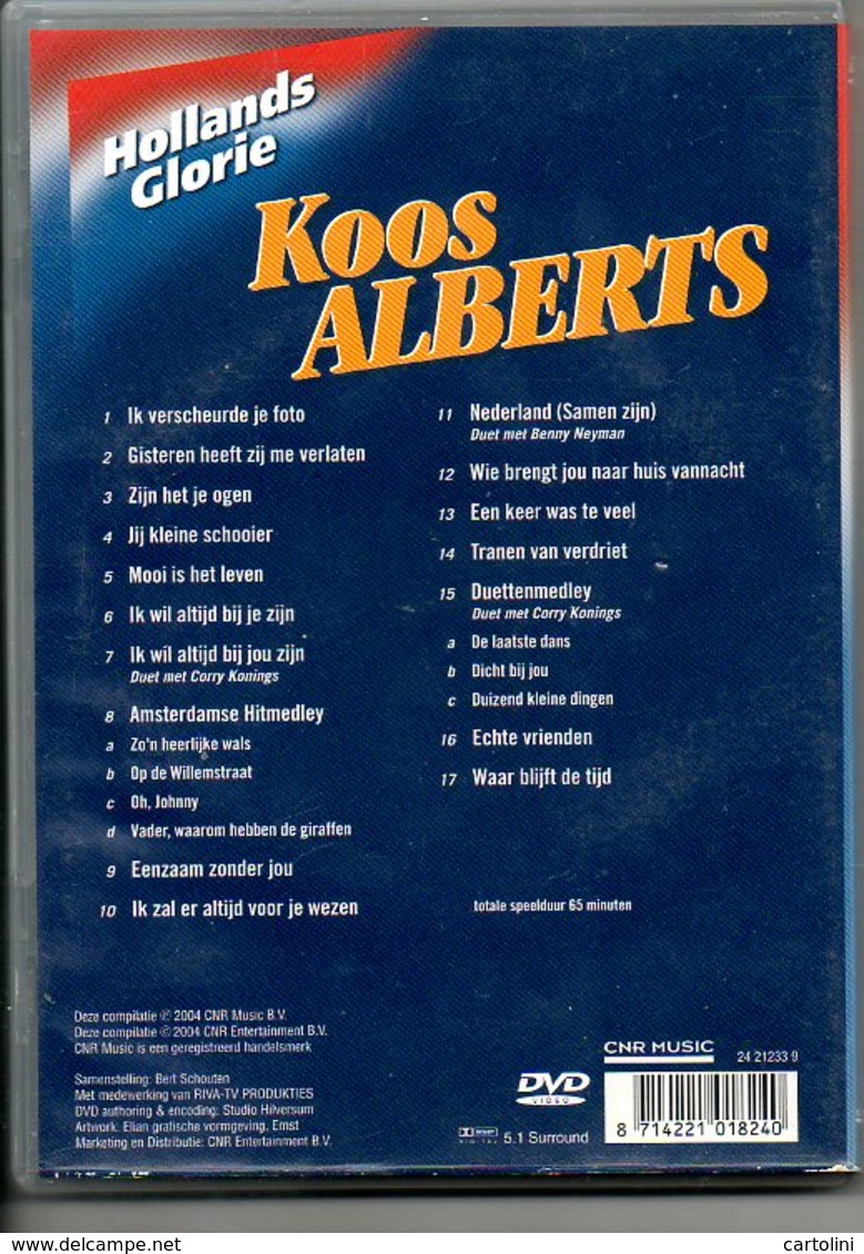 Koos Alberts DVD Hollands Glorie Zanger Chanteur Sanger Singer - DVD Musicaux
