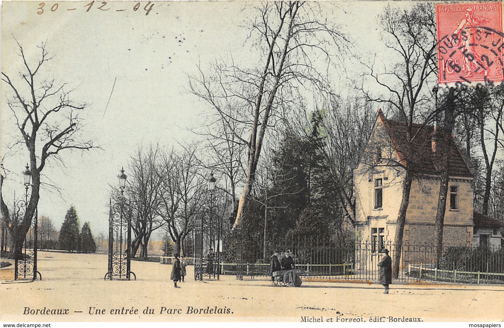 Bordeaux - 1904 - Une Entrée Du Parc Bordelais - Bordeaux