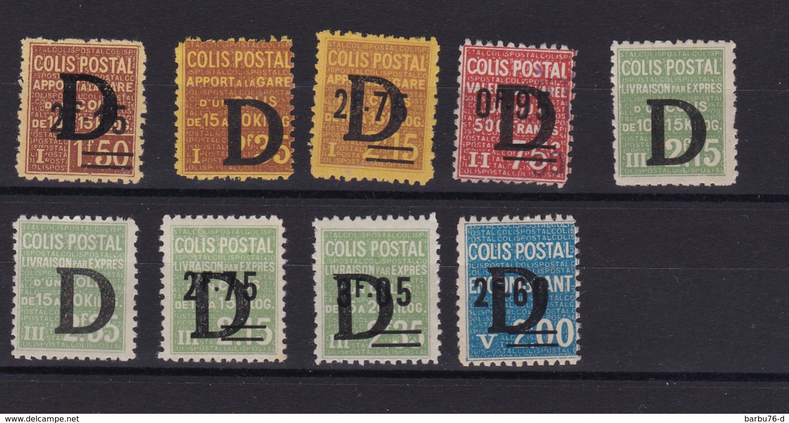 France Colis Postaux 9 Timbres D , Neuf * , TB - Mint/Hinged