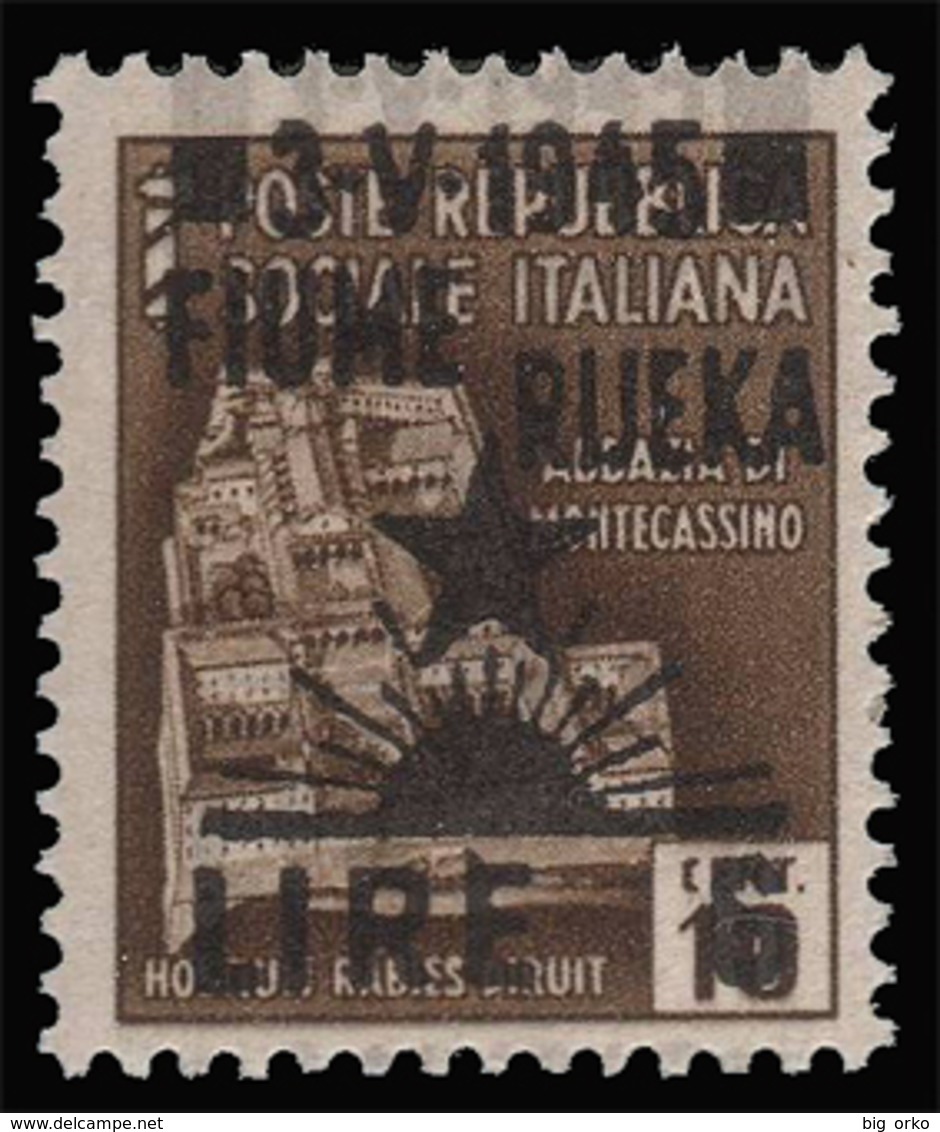 Occupazione Jugoslava: FIUME - Monumenti Distrutti: Lire 6  Su 10 C. Bruno - 1945 - Yugoslavian Occ.: Fiume