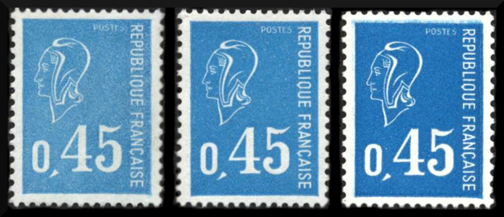 N° 1663 ** 3 Teintes Différentes, Normale Au Centre - Neufs